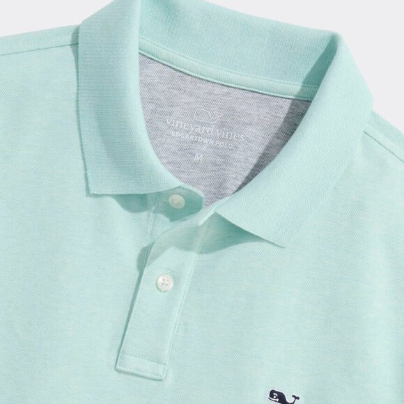 🐋🐋Vineyard Vines Men's Edgartown Pique Polo XL Aqua Haze NWOT - Picture 4 of 7